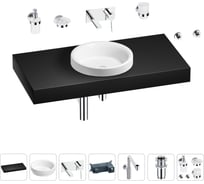 Комплект мебели для ванной комнаты с раковиной Wellsee Genuine Tree 201015866