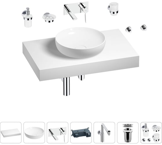 Комплект мебели для ванной комнаты Wellsee Genuine Tree с раковиной 201016206 1