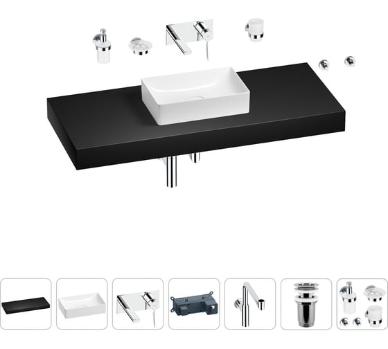 Комплект мебели для ванной комнаты с раковиной Wellsee Genuine Tree 201017096