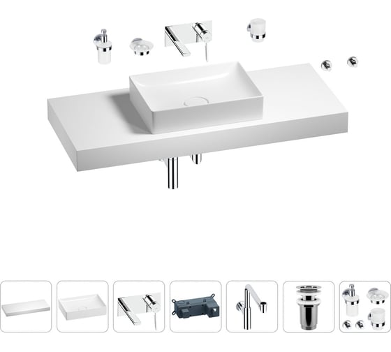 Комплект мебели для ванной комнаты с раковиной Wellsee Genuine Tree 201017526