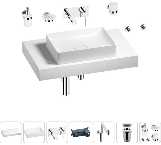 Комплект мебели для ванной комнаты с раковиной Wellsee Genuine Tree 201017286 1