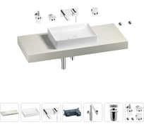 Комплект мебели для ванной комнаты с раковиной Wellsee Genuine Tree 201017446