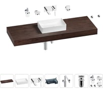 Комплект мебели для ванной комнаты с раковиной Wellsee Genuine Tree 201017156