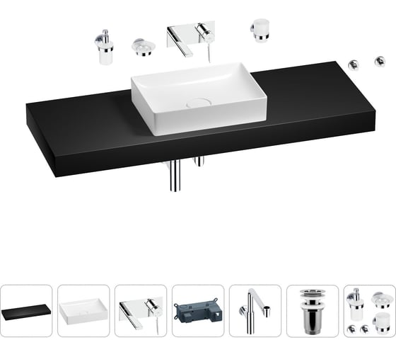 Комплект мебели для ванной комнаты с раковиной Wellsee Genuine Tree 201017666 1