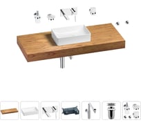 Комплект мебели для ванной комнаты с раковиной Wellsee Genuine Tree 201017051