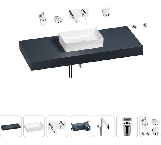 Комплект мебели для ванной комнаты с раковиной Wellsee Genuine Tree 201017036 1