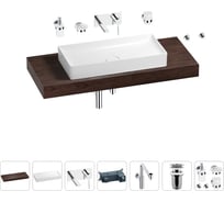 Комплект мебели для ванной комнаты с раковиной Wellsee Genuine Tree 201017866