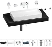 Комплект мебели для ванной комнаты с раковиной Wellsee Genuine Tree 201017786