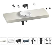 Комплект мебели для ванной комнаты с раковиной Wellsee Genuine Tree 201016007
