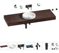 Комплект мебели для ванной комнаты с раковиной Wellsee Genuine Tree 201016067