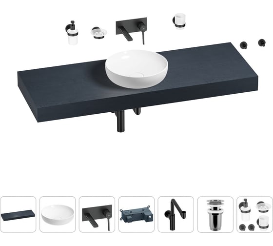 Комплект мебели для ванной комнаты Wellsee Genuine Tree с раковиной 201016507 1