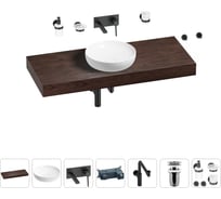 Комплект мебели для ванной комнаты с раковиной Wellsee Genuine Tree 201016427