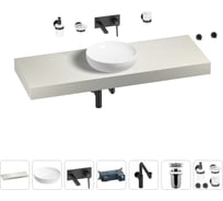 Комплект мебели для ванной комнаты с раковиной Wellsee Genuine Tree 201016487