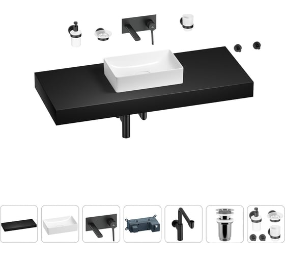 Комплект мебели для ванной комнаты с раковиной Wellsee Genuine Tree 201017097 1