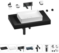 Комплект мебели для ванной комнаты с раковиной Wellsee Genuine Tree 201017307