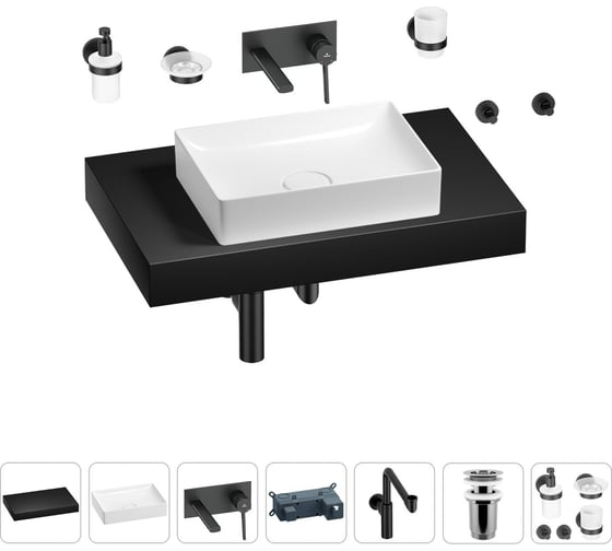 Комплект мебели для ванной комнаты с раковиной Wellsee Genuine Tree 201017307 1