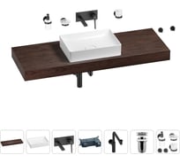 Комплект мебели для ванной комнаты с раковиной Wellsee Genuine Tree 201017627