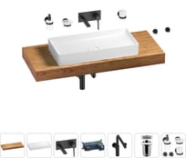 Комплект мебели для ванной комнаты Wellsee Genuine Tree с раковиной 201017847