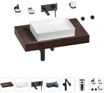 Комплект мебели для ванной комнаты с раковиной Wellsee Genuine Tree 201017267