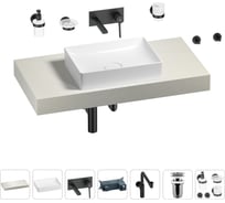 Комплект мебели для ванной комнаты с раковиной Wellsee Genuine Tree 201017327