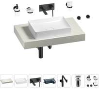 Комплект мебели для ванной комнаты с раковиной Wellsee Genuine Tree 201017207