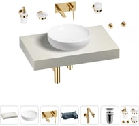 Комплект мебели для ванной комнаты с раковиной Wellsee Genuine Tree 201016128