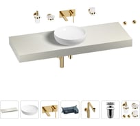 Комплект мебели для ванной комнаты с раковиной Wellsee Genuine Tree 201016488