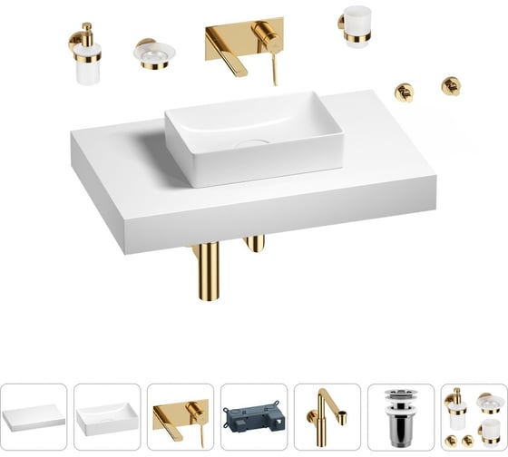 Комплект мебели для ванной комнаты с раковиной Wellsee Genuine Tree 201016903 1