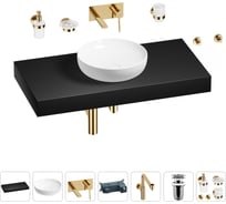 Комплект мебели для ванной комнаты с раковиной Wellsee Genuine Tree 201016348