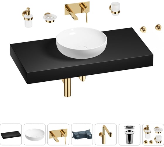 Комплект мебели для ванной комнаты с раковиной Wellsee Genuine Tree 201016348 1