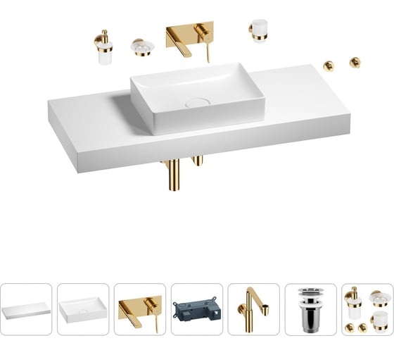 Комплект мебели для ванной комнаты с раковиной Wellsee Genuine Tree 201017528