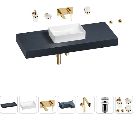 Комплект мебели для ванной комнаты с раковиной Wellsee Genuine Tree 201017038 1