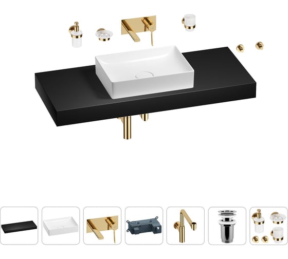 Комплект мебели для ванной комнаты с раковиной Wellsee Genuine Tree 201017548 1