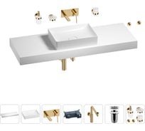 Комплект мебели для ванной комнаты с раковиной Wellsee Genuine Tree 201017648