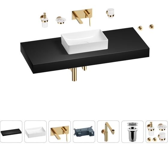 Комплект мебели для ванной комнаты с раковиной Wellsee Genuine Tree 201017098