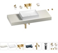 Комплект мебели для ванной комнаты с раковиной Wellsee Genuine Tree 201017448