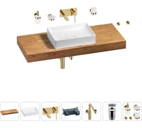 Комплект мебели для ванной комнаты с раковиной Wellsee Genuine Tree 201017488