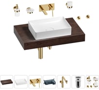 Комплект мебели для ванной комнаты с раковиной Wellsee Genuine Tree 201017268