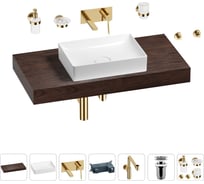 Комплект мебели для ванной комнаты с раковиной Wellsee Genuine Tree 201017388