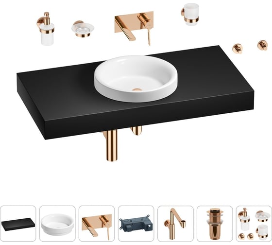 Комплект мебели для ванной комнаты с раковиной Wellsee Genuine Tree 201015869 1