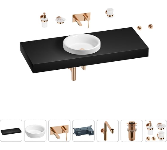 Комплект мебели для ванной комнаты Wellsee Genuine Tree с раковиной 201015989 1