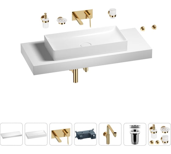 Комплект мебели для ванной комнаты Wellsee Genuine Tree с раковиной 201017888 1