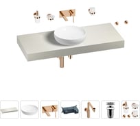 Комплект мебели для ванной комнаты с раковиной Wellsee Genuine Tree 201016369