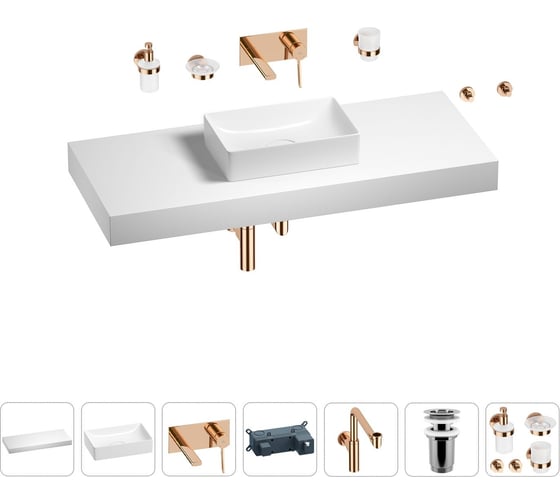 Комплект мебели для ванной комнаты с раковиной Wellsee Genuine Tree 201017084 1