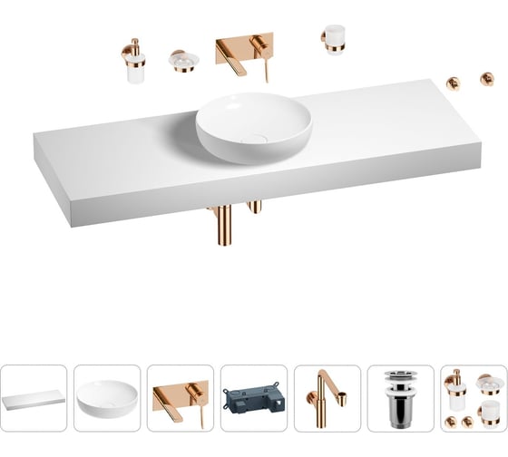 Комплект мебели для ванной комнаты с раковиной Wellsee Genuine Tree 201016569 1