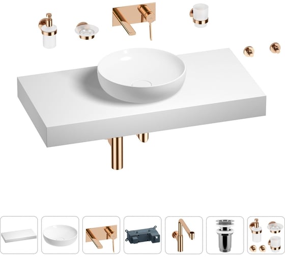 Комплект мебели для ванной комнаты с раковиной Wellsee Genuine Tree 201016329 1