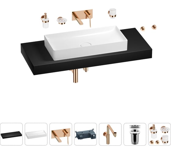 Комплект мебели для ванной комнаты Wellsee Genuine Tree с раковиной 201017909 1