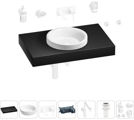 Комплект мебели для ванной комнаты с раковиной Wellsee Genuine Tree 201015750 1