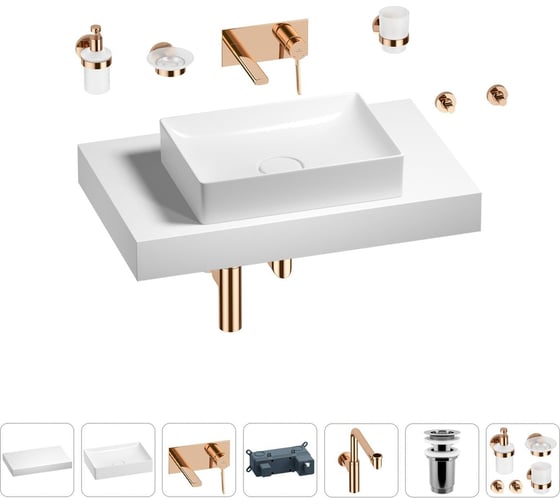 Комплект мебели для ванной комнаты с раковиной Wellsee Genuine Tree 201017289 1