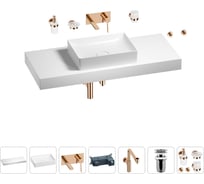 Комплект мебели для ванной комнаты с раковиной Wellsee Genuine Tree 201017529